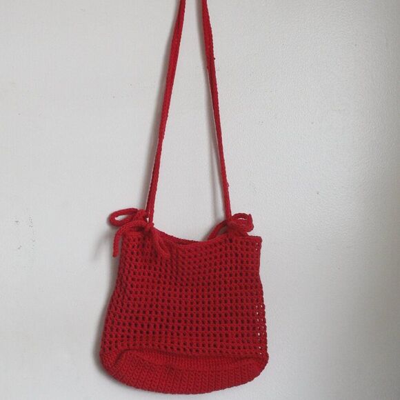 Red Crochet Crossbody Bag - Picture 7 of 7